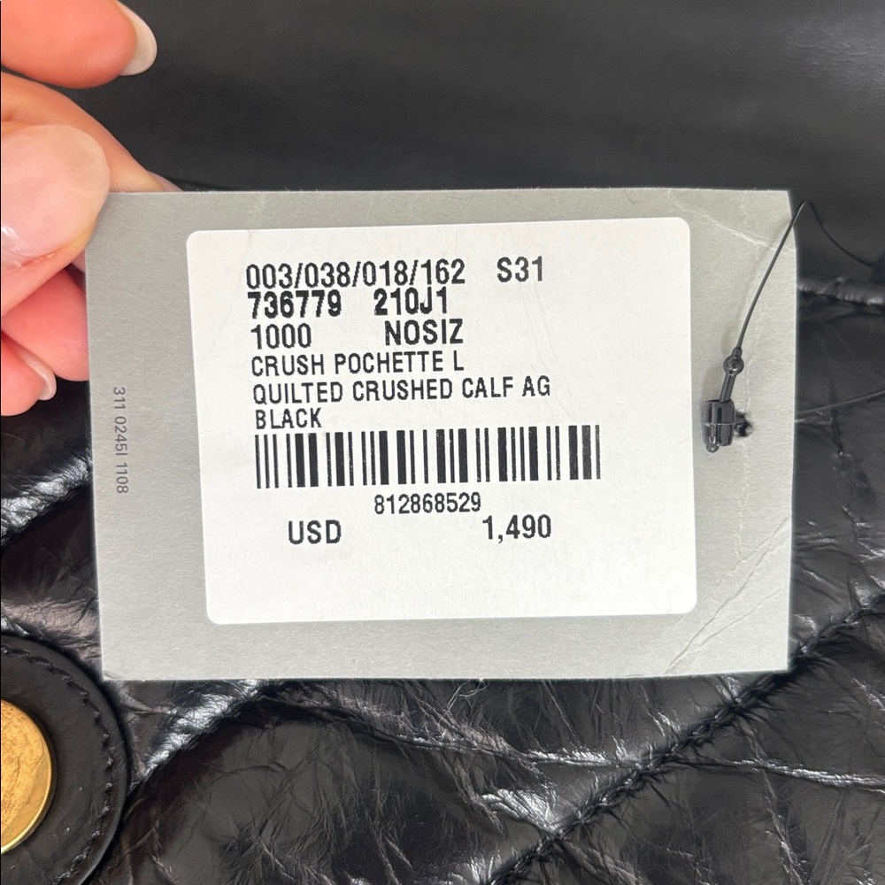 Balenciaga Crush Pochette Black | Authentic - Picture 7 of 10